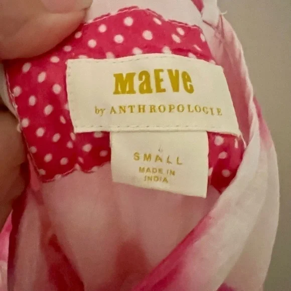 NWT Anthropologie Maeve Geneva Women maxi dress pink and white - Picture 3 of 6